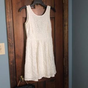 Monteau White Lace Dress